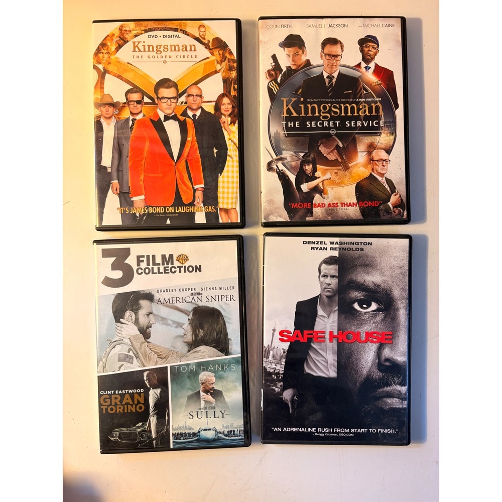 Kingsman 1 & 2 Safe House American Sniper Gran Torino Sully DVD Movie Lot 6 Film